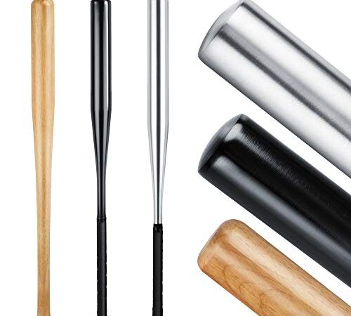 Heldenwerk Baseballschläger aus Holz oder Aluminium - Solide verarbeitet (Schwarz (Aluminium), Rutschfester Griff 31 Zoll