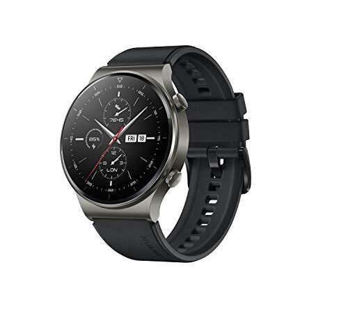 HUAWEI WATCH GT 2 Pro Smartwatch, 1,39 Zoll AMOLED HD-Touchscreen, 2 Wochen Akkulaufzeit, GPS & GLONASS, SpO2, 100+Trainingsmodi, Bluetooth-Anrufe, Herzfrequenzmessung, Night Black, 30 Monate Garantie