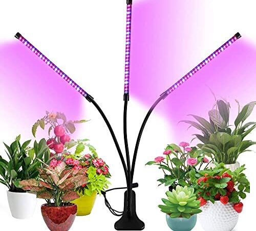 LEBANDWIT Pflanzenlampe LED vollspektrum 27W Pflanzenlicht Pflanzenleuchte mit 3 Licht Modus 10 Helligkeitsstufen und Zeitschaltuhr Für Zimmerpflanzen