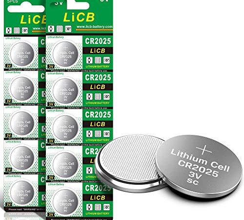 LiCB 10 Stück CR2025 3V Lithium Knopfzellen CR 2025 Batterien