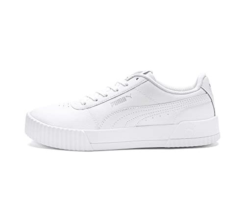 PUMA Damen Carina L Sneakers, White White Silver, 40.5 EU