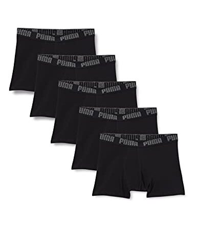 PUMA Herren Basic Men's Boxers (5 Pack) Boxer Slip, Schwarz (Black), L (5er Pack)