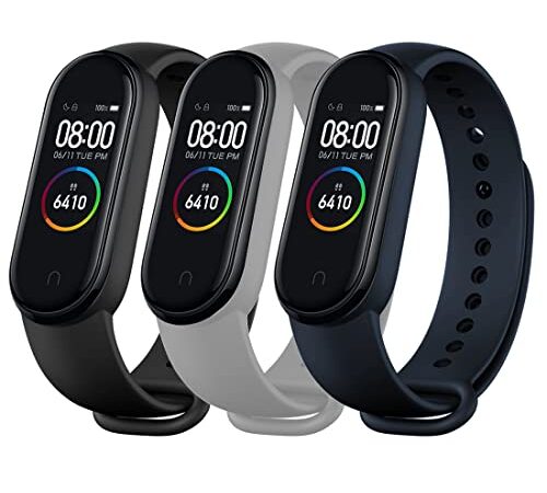 superpow Kompatibel mit Xiaomi Mi Band 4 Armband/Mi Band 3 Armband, Weiches Silikon Ersatz Uhrenarmbänder für Xiaomi Mi Band 4/3 Wasserdicht Ersatzband