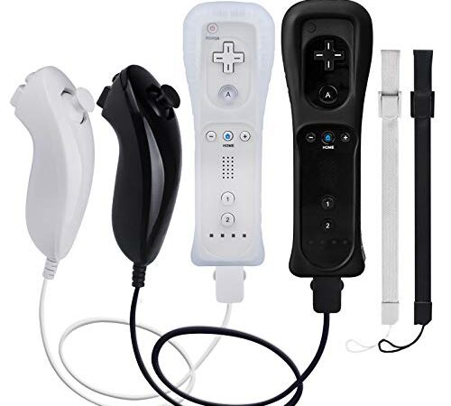 TechKen Wii Controller Remote mit Nunchuck Wii Kontroller mit Nunchuk Wii Fernbedienung Wii Vernbedinung Ersatz Controller für Wii