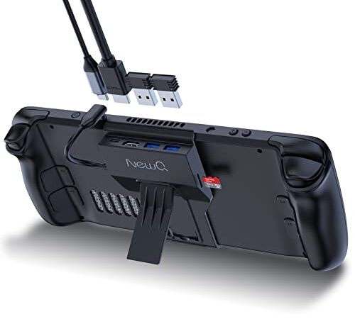 Tragbares Steam Deck Dock: NewQ 5-in-1 USB C Dock mit TF-Kartensteckplatz, HDMI 2.0 4K@60Hz Display, 2*USB-A 3.0, USB-C PD 100W Max, Steam Deck Standfuß Zubehör, unterstützt andere USB-C Geräte und PC