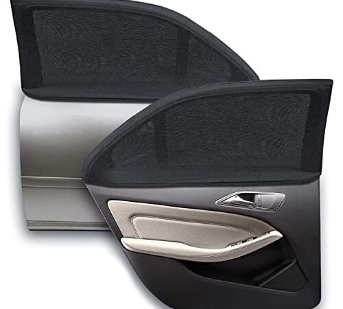 WIN.MAX Sonnenschutz Auto,Sonnenschutz Auto Baby mit Zertifiziertem UV Schutz,Universal Sonnenblende Auto Netz,für Seitenfenster Meshmaterial Schützt Mitfahrer, Kinder & Haustiere, 2 Stück (XL)