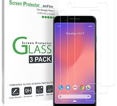 amFilm Schutzfolie für Pixel 3 (3 Stück), Schutz Hüllenfreundliche Displayschutzfolie für Google Pixel 3