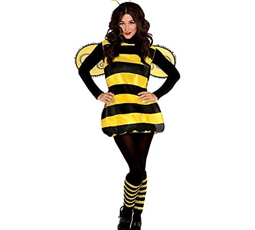 amscan 844989-55 Tier-und Naturkostüm für Erwachsene Damen, Schwarz/Gelb, XL
