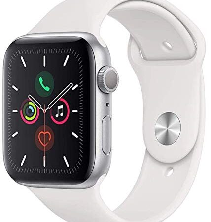 Apple Watch Series 5 44mm (GPS) - Aluminiumgehäuse Silber Weiß Sportarmband (Generalüberholt)
