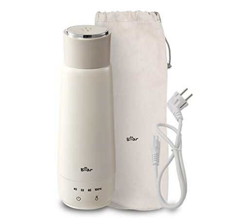 Bear 300ml 4-Temperatur Elektrischer Wasserkocher 3-in-1 Reise Elektrischer Wasserkocher Doppelschicht 304 Edelstahl Liner Tragbare Kleine Schnelle Heizung Isolierung Cup
