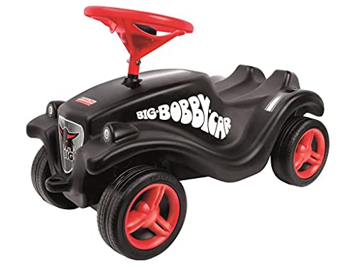 BIG-Bobby-Car Classic Fulda - Kinderfahrzeug mit Aufklebern im Fulda Design, für Mädchen und Jungen, belastbar bis zu 50 kg, Rutschfahrzeug für Kinder ab 1 Jahr, schwarz