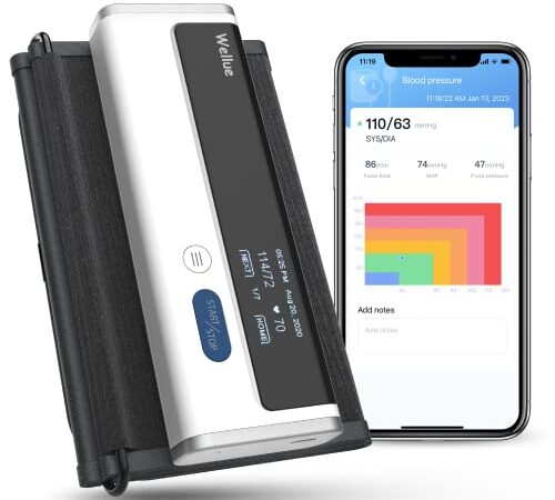 Blutdruckmessgerät Oberarm Bluetooth, Wellue Blutdruck Messgerät für Zuhause mit Multi User Management und Unbegrenztem Speicherplatz,Digitales Automatisches Blutdruckgerät mit APP für Android und iOS