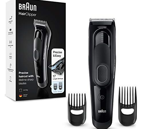 Braun Haarschneider Herren, Haarschneidemaschine, ultimatives Haare schneiden mit Braun, 17 Längeneinstellungen, Vatertagsgeschenk, HC5050, schwarz