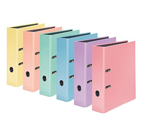 Color-Ordner 8 cm breit DIN A4 (6 Ordner, sortiert Pastell)