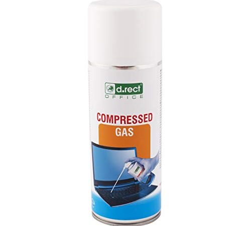 D.RECT Druckluftspray 400ml | Air duster PC Reinigungsset Druckluftreiniger | für: die Reinigung von Tastatur, Computer, Kamera, Handy