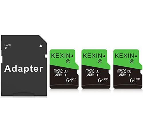 KEXIN 3 Stück Micro SD Karte 64GB Speicherkarte MicroSDXC C10 U1 SD Karte mit SD Adapter TF Karten Microsd Speicherkarten Micro SD Card TF Card für Kameras, Tablets, Android Handy, Drohne, Dashcam