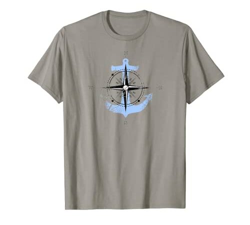 Kompassrose Anker Kompass Segeln Boot Norden Maritimes T-Shirt