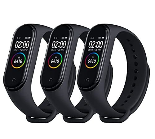 Leelbox 3 Pack Xiaomi Mi Band 4 Armband/Mi Band 3 Armband Silikon Uhrenarmband Weich Atmungsaktiv Schweißbeständig Ersatzuhrenarmband für Mi Band 3/Mi Band 4