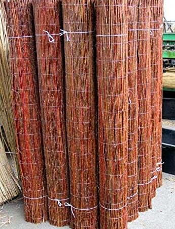 Lorek Weidenmatte natürlicher Sichtschutz Zaun Sichtschutzmatte Premium in 22 Größen (180 x 500 cm) · Weidenzaunmatte für Garten und Terrasse Balkon Sichtschutz Weidenzaun