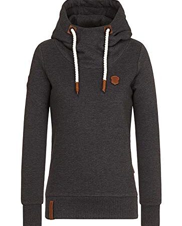 Naketano Damen Kapuzenpullover Schmierlappen Hoodie M anthracite melange