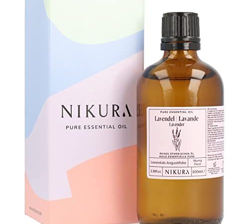 Nikura Lavendel Ätherisches Öl - 100ml | 100% reines natürliches Öl | Perfekt für Aromatherapie, Diffusoren, Ölbrenner