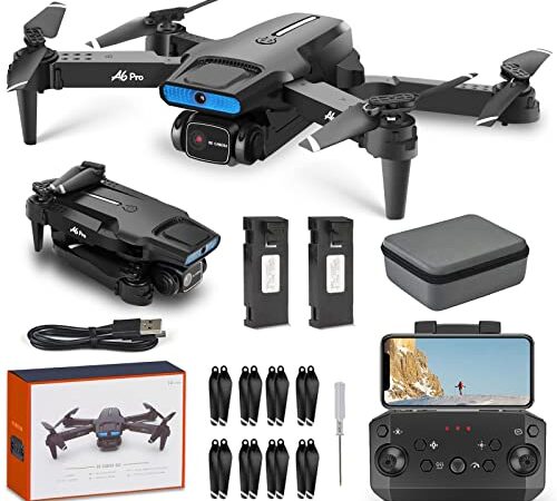 NMY A6 Pro Drohne mit Kamera 2K, 2.4G WIFI Übertragung, 40 Minuten Flugzeit mit 2 Batterien, Mini Drohne, Handysteuerung, Mehrere Flugmodi, für Anfänger Geeignet