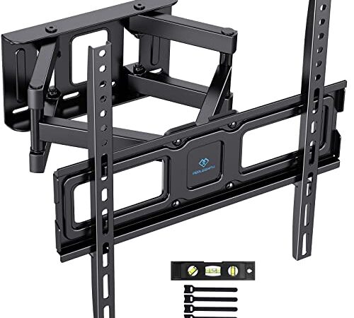 PERLESMITH TV Wandhalterung, Schwenkbare Neigbare TV Halterung für 26-65 Zoll Flach & Curved Fernseher oder Monitor bis zu 45kg, max.VESA 400x400mm