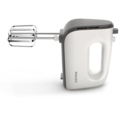 Philips Domestic Appliances HR3741/00 Handmixer, 450 W, 5 Geschwindigkeiten plus Turbo ,‎21.41 x 20.8 x 11.4 cm, weiß/schwarz