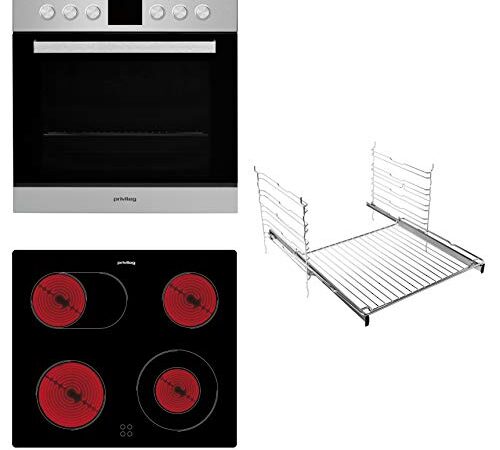 Privileg SET PV510 IN Herd-Kochfeld-Kombination / Umluftherd mit 5 Funktionen / Hydrolyse-Reinigungsfunktion / A / Glaskeramik-Kochfeld / 60cm