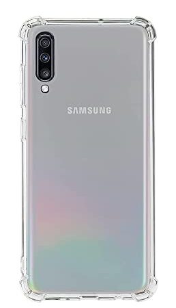 QUITECO Hülle für Samsung Galaxy A70, Stoßfest, Handyhülle Transparentes Silikon, Verstärkte Ecken