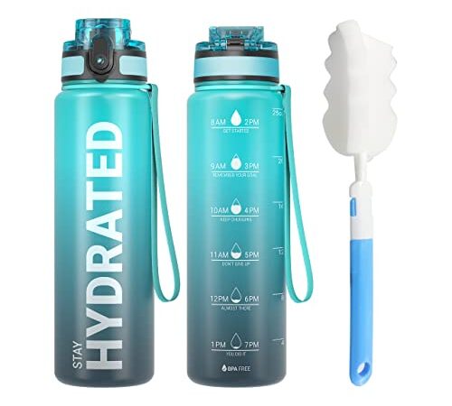 Sahara Sailor Trinkflasche, Sport Trinkflasche, [BPA-frei Tritan] 1L Auslaufsicher Sport Wasserflasche, Sportflasche für Fahrrad, Camping, Yoga, Gym. von Gohippos (1 Flasche)