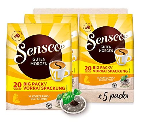 Senseo ® Pads Guten Morgen XL - Kaffee RA-zertifiziert - 5 Vorratspackungen x 20 Becherpads