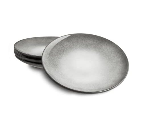SPRINGLANE Teller 4er-Set - Geschirr Misty Cliff, Grau, Steingut Tafelservice