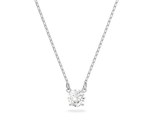 Swarovski Attract Halskette, Rundschliff, Weiß, Rhodiniert