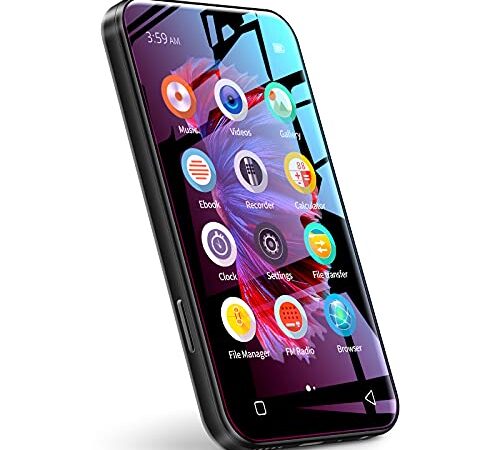 WiFi-MP3-Player mit Bluetooth, TIMMKOO 4,0-Zoll-Voll-Touchscreen-MP3-MP4-Player, tragbarer HiFi-Sound, digitaler Walkman-Musikplayer mit UKW-Radio, Rekorder, E-Book, Uhr, Browser (Schwarz)