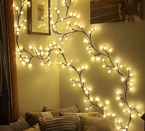 YMing Außen & Innen Lichterkette 8.3 Fuß 72 LED-Kugel-Lichterketten, 8 ModiGartenbibliothek, Fensterlichter für Hochzeitsfeier, Weihnachtsdekoration, Warmweiß