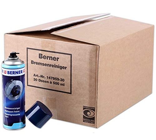 1 Karton Berner Bremsenreiniger 30x Dosen 147959 Entfetter 500ml Sprühdose Reiniger