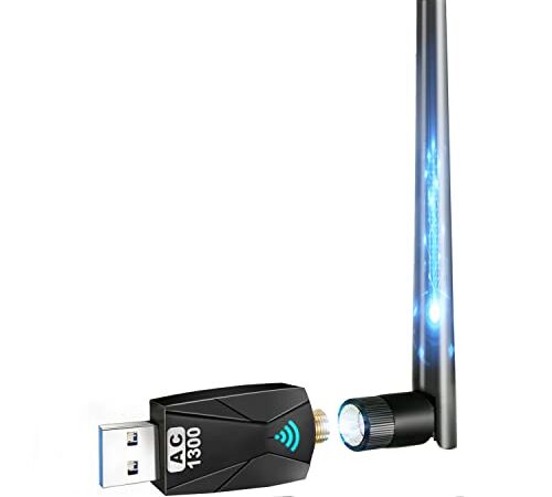 1300Mbit/s WLAN Stick: 5,8 G/2,4 G Dualband USB WLAN Stick für PC, USB 3.0 WLAN Adapter PC, 802.11ac WLAN USB-Adapter, 5 dBi WLAN-Antenne PC, WLAN Stick für PC Windows 10/8/7/XP/Vista/Mac