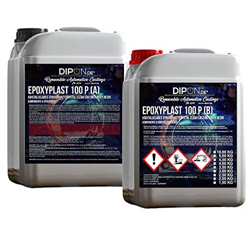 3 KG Epoxidharz 2K Epoxi Harz mit Härter Glasklar (Diamantklar) Profi Qualität ohne Gelbstich. Epoxy Gießharz UV Stab. für Schmuck Holz Tisch Aquarium Terra Formenbau GFK Bodenbeschichtung