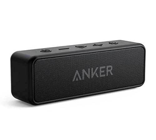 Anker SoundCore 2 Bluetooth Lautsprecher, Fantastischer Sound, Enormer mit Dualen Bass-Treibern, 24h Akku, Verbesserter IPX7 Wasserschutz, Kabelloser Lautsprecher für iPhone, galaxy usw.(Schwarz)