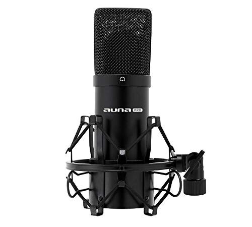 Auna Pro MIC-900B, USB Kondensator-Mikrofon, Gaming-Mikrofon, Standmikrofon für Gesangs- und Sprachaufnahmen, PC & Studio, USB Mikrofon Mikro, 16 mm Kapsel, 320Hz - 18KHz, schwarz