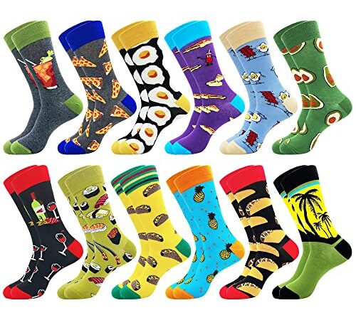 Belloxis Bunte Socken Herren 43-46 Baumwolle Motiv Socken Kuschelsocken Socken Wadenstrümpfe Socken Geschenke für Männer
