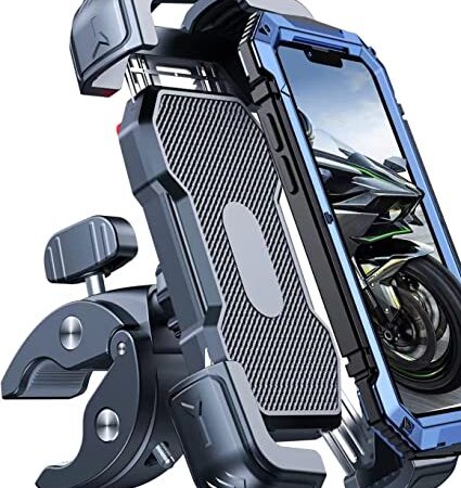 Bovemanx Handyhalterung Motorrad, [150mph Wind Anti-vibriert] [7,2 Zoll Großes Telefon freundlich] Fahrrad Handy Halterung Lenker, [5s Installieren] Handyhalter Fahrrad, kompatibel mit iPhone, Samsung
