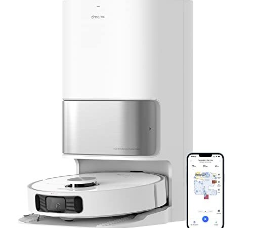 Dreame L10s Ultra Saugroboter mit Wischfunktion und automatische (Staubentleerung, Wischpads Selbstreinigung) 3D-Hinderniserkennung, 5300Pa Teppiche Tierhaare, 210m Akku, WiFi/APP/Alexa, Weiß