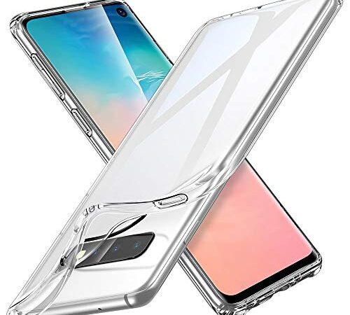ESR Klar Silikon Entwickelt für Samsung Galaxy S10 Hülle - Dünne klare weiche TPU Schutzhülle - Flexible Handyhülle mit Mikrodot-Muster und Display-Kameraschutz für Galaxy S10 - Klar