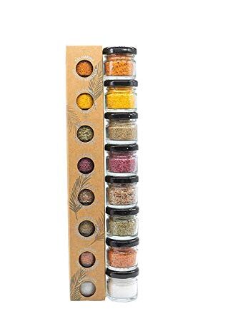GLOSA MARINA Gourmet Salze, Salz aus Mallorca als ideales Gewürze Geschenkset/Salzset besondere Geschenke aus Meersalz, 8 x 25 g, 200 g