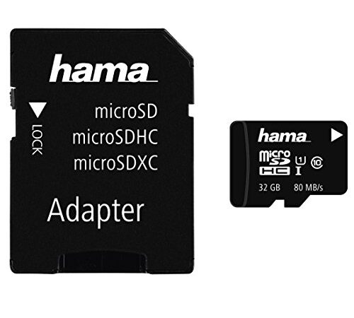 Hama microSDHC 32GB Class 10 UHS-I 80MB/s Karte inkl. SD Adapter