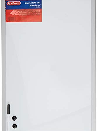 Herlitz 10524627 Whiteboard und Magnettafel (silbernen Holzrahmen, 40 x 60cm) weiß