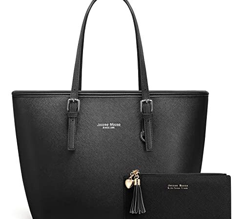 Jocose Moose Damen Handtasche Shopper Elegant Damen Tasche für Büro Schule Einkauf, Geschenk mit einer Damen Geldbörse