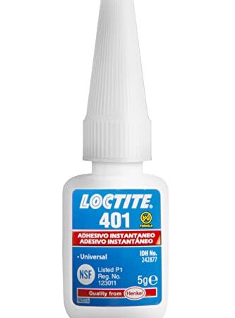 LOCTITE 401, universell einsetzbarer Flüssigkleber, hochfester Kleber für schnelle Reparaturen, schnell härtender Cyanacrylat Sekundenkleber für viele Materialien, 1x5g